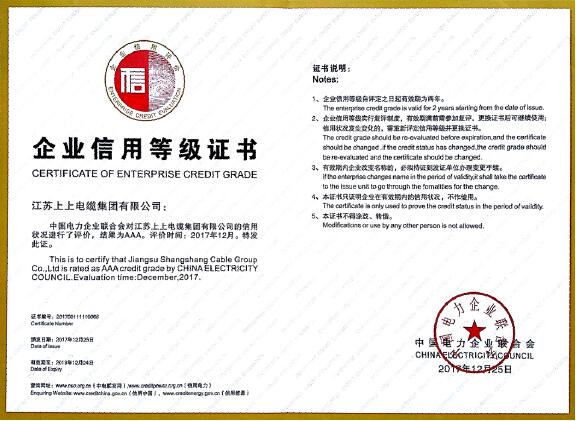 人生就是博电缆再次通过AAA级电力行业企业最高信用品级复评