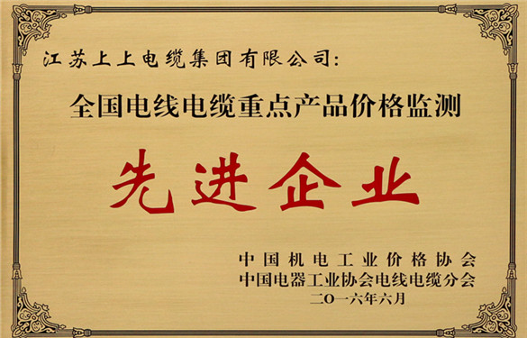 人生就是博电缆获评“天下电线电缆重点产品价钱监测事情先进企业”