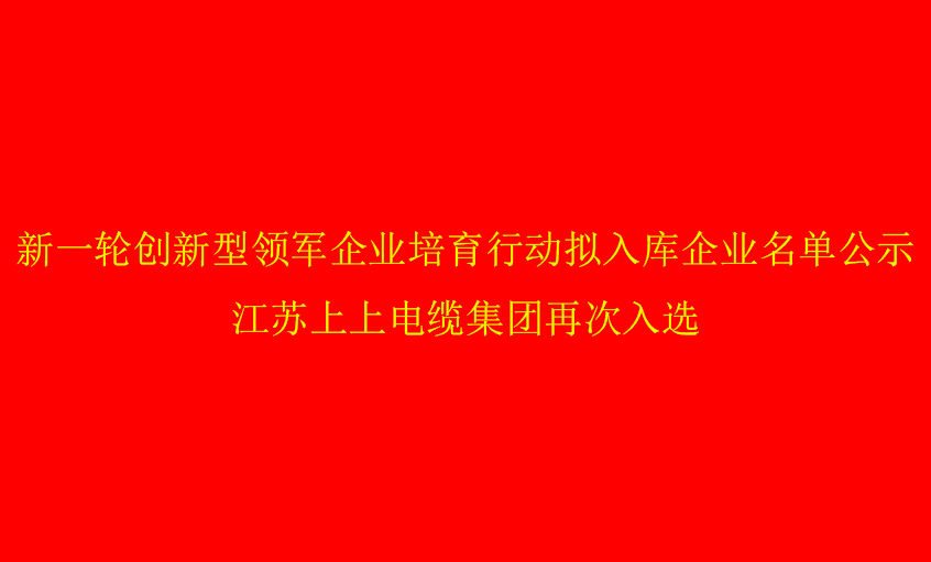 人生就是博电缆再次入选省立异型领军企业培育名单